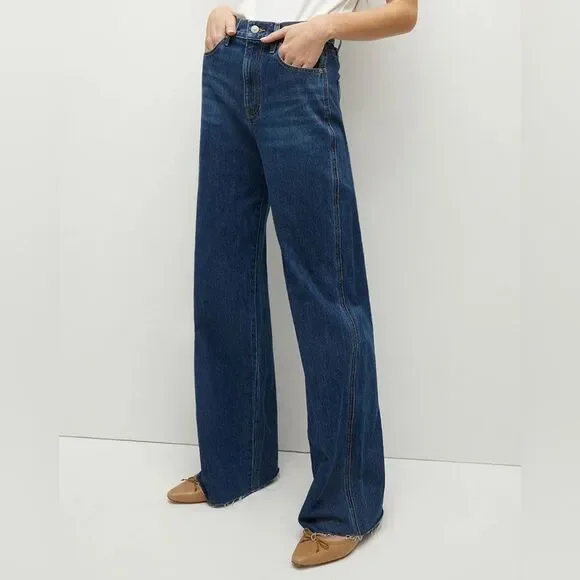 NEW Veronica Beard Taylor Wide-Leg Jean in “Stoned Bright Blue” - Picture 6 of 12